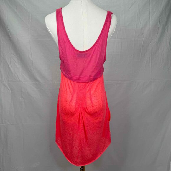 Free People Orange Sleeveless Scoop Neck Dress Two Tone Large Color Block Boho - Picture 4 of 10
